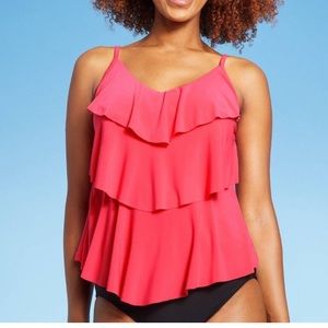 Aqua Green Tiered Tankini Swim Top NWT 20W‎